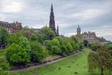 Princes Street Bahçeleri İskoçya Edinburgh Scott anıt, Manzaralı
