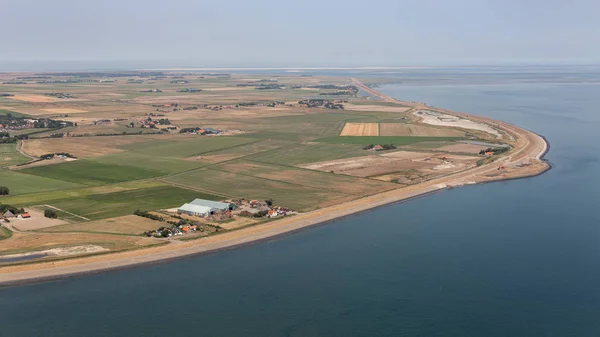 Luchtfoto Landbouwgrond Van East Side Nederlandse Eiland Texel Waddenzee — Stockfoto