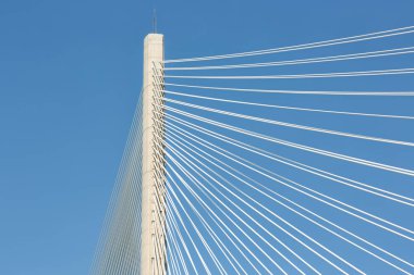 Pillar ve halatlar yeni Queensferry geçiş yolu köprüsü İskoçya'da