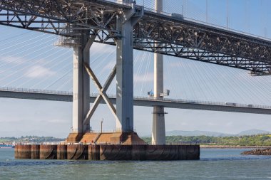 İnşaat detay Forth yolu Köprüsü üzerinde Firth of Forth, İskoçya