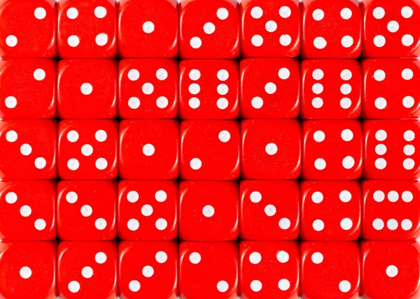 Background pattern of red dices, random ordered