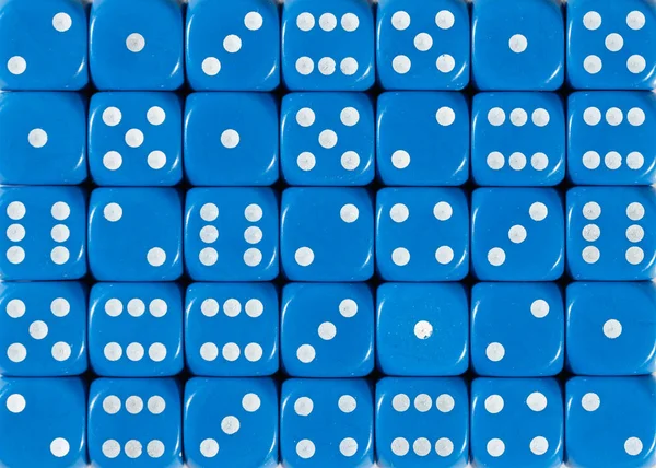 Background pattern of blue dices, random ordered — Stock Photo, Image