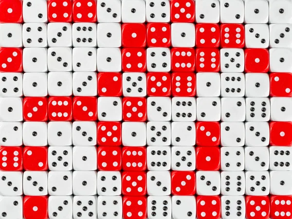 Background patteren of random ordered white and red dices