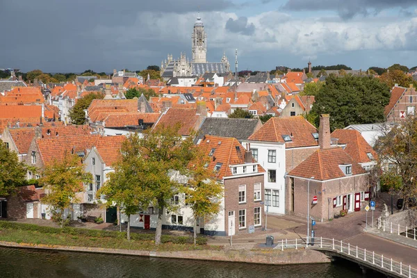 Flygfoto medeltida stad Middelburg, Nederländerna — Stockfoto