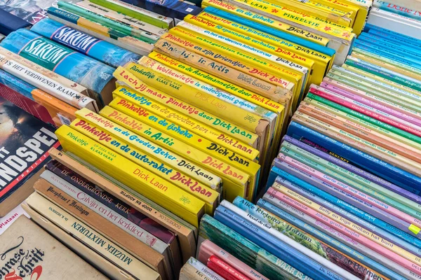 Urk Netherlands April 2013 Dutch Flea Market Juvenile Books Pinkeltje — Stock Photo, Image