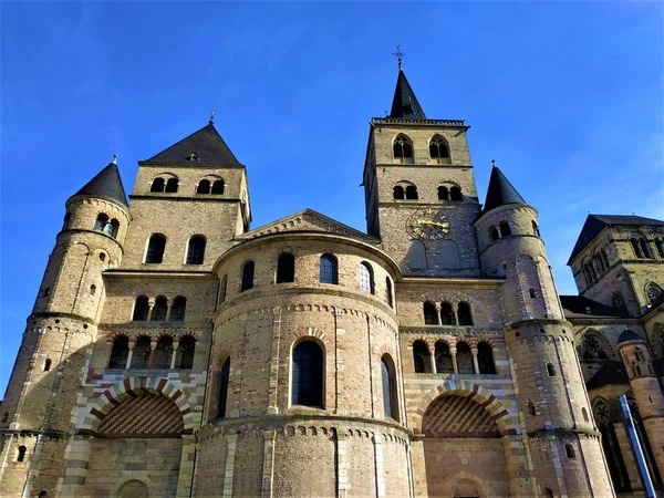 Vooraanzicht Van Kathedraal Van Trier Duitsland — Stockfoto