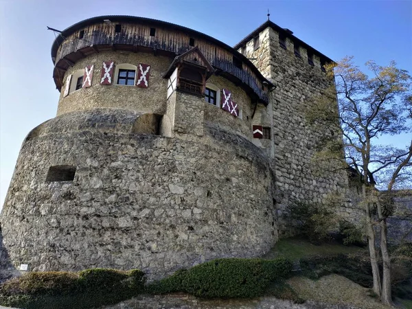 Liechtenstein Vaduz Kalesi Kulenin Yakın Çekim — Stok fotoğraf