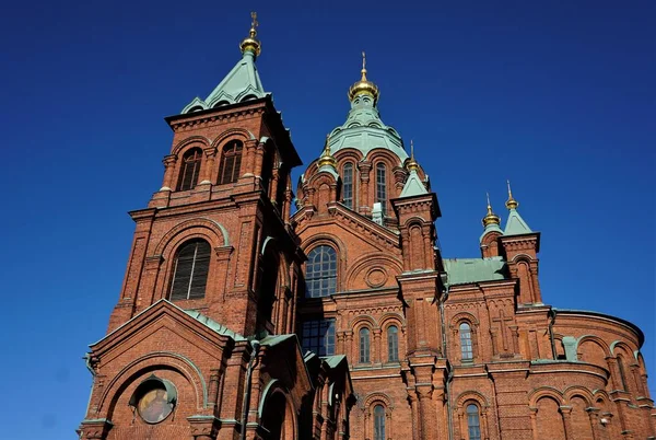 Parte Superior Catedral Uspenski Helsínquia Finlândia — Fotografia de Stock