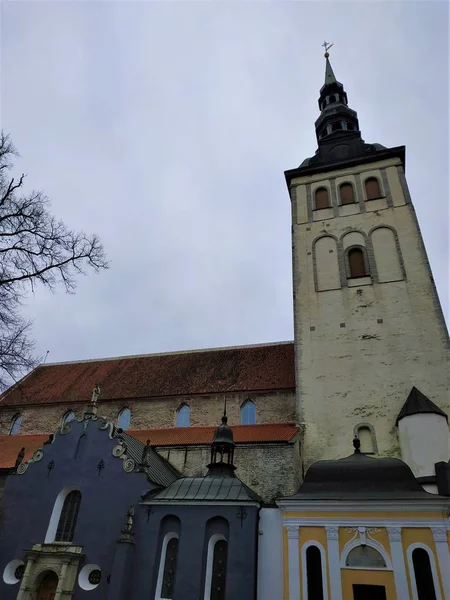 Tallinn Estonya Nicholas Kilisesi Çan Kulesi — Stok fotoğraf