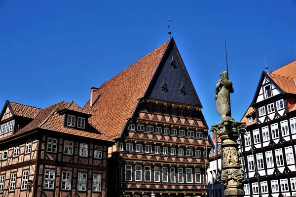 The famous market place in the city of Hildesheim