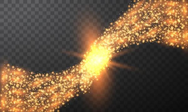 Fuego Ardiente Sobre Fondo Transparente Estrella Azul Amarilla Neón Brillo — Vector de stock