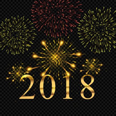 Çeşitli şekillerde patlama şenlikli desenli havai fişek parlak piktogram siyah bir arka plan karşı soyut ayarlayın. Yeni yıl ve Doğum günü. Vektör çizim