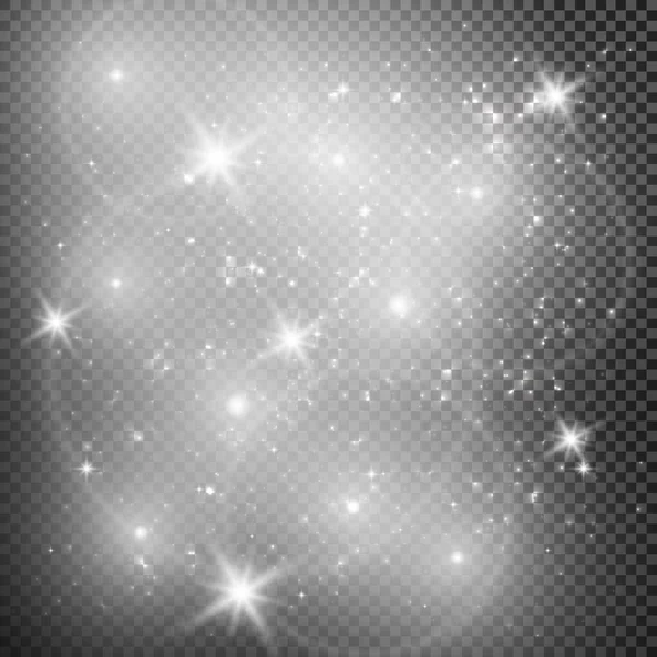 Blanc Étincelle Paillettes Effet Lumière Spécial Vector Scintille Sur Fond — Image vectorielle