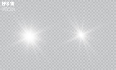 Parlak ışık efekti. Vektör çizimi. Noel flaşı Konsepti.