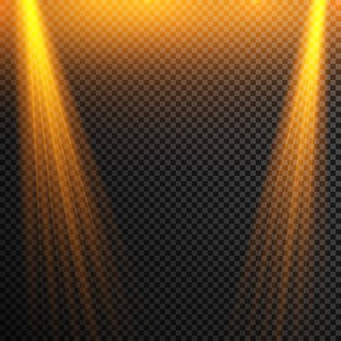 İzole edilmiş projektör ışığı. Işık etkisi. Parlak ışık efekti. Vektör çizimi. Noel flaşı Konsepti.