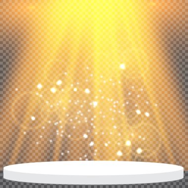 İzole edilmiş projektör ışığı. Işık etkisi. Parlak ışık efekti. Vektör çizimi. Noel flaşı Konsepti.