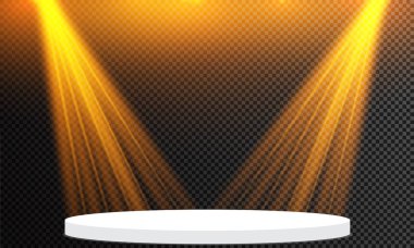 İzole edilmiş projektör ışığı. Işık etkisi. Parlak ışık efekti. Vektör çizimi. Noel flaşı Konsepti.