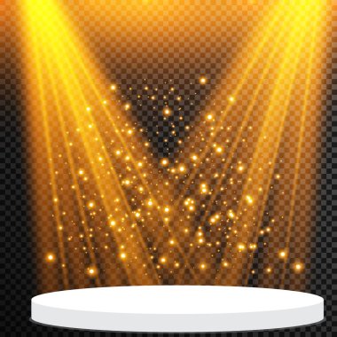 İzole edilmiş projektör ışığı. Işık etkisi. Parlak ışık efekti. Vektör çizimi. Noel flaşı Konsepti.