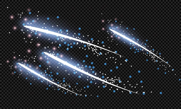 Κομήτης Που Φέρουν Ένα Διαφανές Φόντο Εικονογράφηση Διάνυσμα Αφηρημένη Φωτοβολίδα — Διανυσματικό Αρχείο