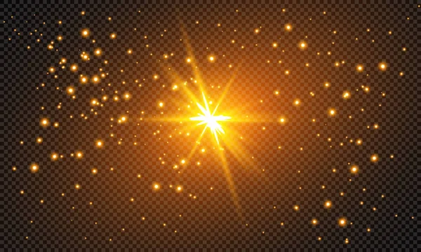 Noel Yıldızı Yıldız Işınlarından Parlaklık Yolu Işaret Işınları Soyut Parlama — Stok Vektör