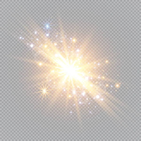 Ilustração Vetorial Raios Luz Flare Abstratos Conjunto Estrelas Luz Brilho — Vetor de Stock