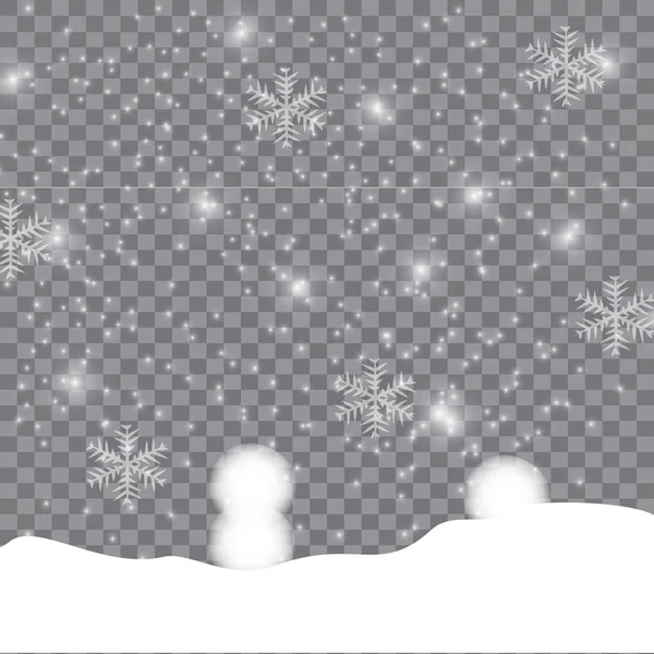 Navidad Nevada Nieve Nochevieja Tarjeta Festiva Hermosa Navidad Tarjeta Año — Vector de stock