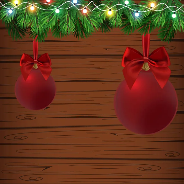 Χριστουγεννιάτικο Δέντρο Διακόσμηση Και Μπάλες Υποκατάστημα Απομονωμένη Εικονογράφηση Διάνυσμα Ένα — Διανυσματικό Αρχείο
