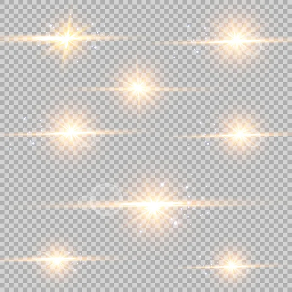 Světelný Efekt Záře Vektorové Ilustrace Vánoční Flash Koncept Sada Hvězd — Stockový vektor