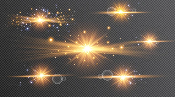 Efecto Luz Brillante Ilustración Vectorial Concepto Flash Navidad Conjunto Estrellas — Archivo Imágenes Vectoriales