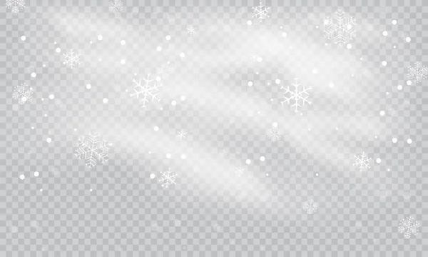 Neve Vento Fundo Transparente Ilustração Decorativa Elemento Branco Gradiente Inverno — Vetor de Stock