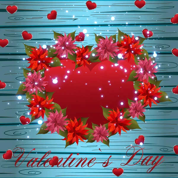 Ημέρα Του Αγίου Βαλεντίνου Ευτυχισμένη Ημέρα Της Αγάπης Φιλοφρονήσεις Λουλούδια — Διανυσματικό Αρχείο