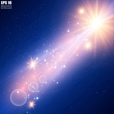 İzole edilmiş projektör ışığı. Işık etkisi. Parlak ışık efekti. Vektör çizimi. Noel flaşı Konsepti.