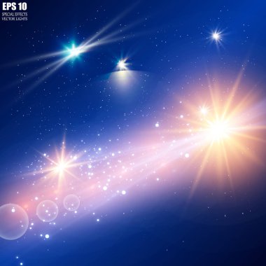 İzole edilmiş projektör ışığı. Işık etkisi. Parlak ışık efekti. Vektör çizimi. Noel flaşı Konsepti.