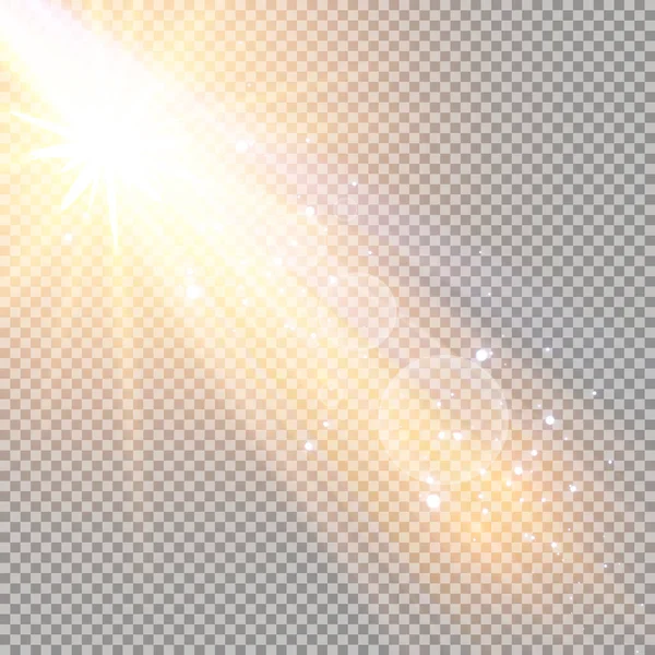 Vektor Transparente Sonnenlicht Spezielle Linse Flare Lichteffekt Funkelnde Magische Staubpartikel — Stockvektor