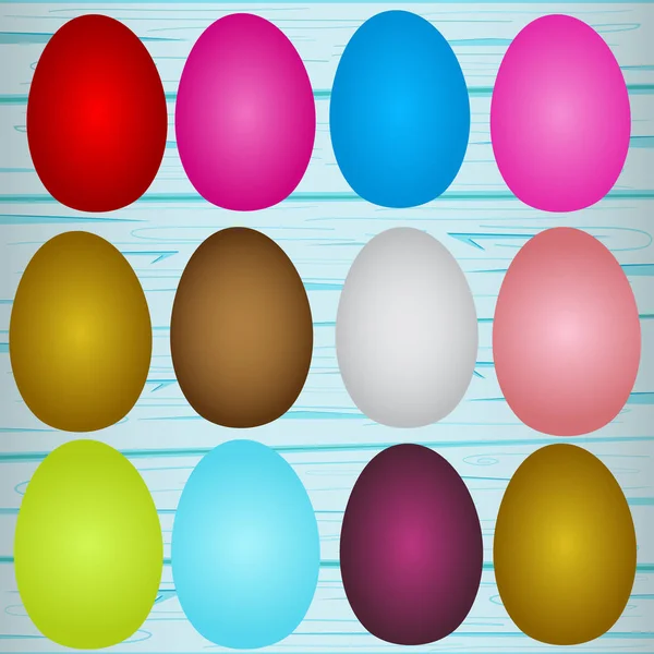 Buona Pasqua Colore Uova Pasqua Insieme Con Diversi Modelli Set — Vettoriale Stock