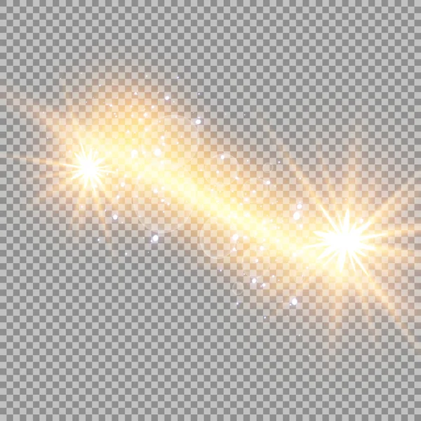 Ilustração Vetorial Raios Luz Flare Abstratos Conjunto Estrelas Luz Brilho — Vetor de Stock