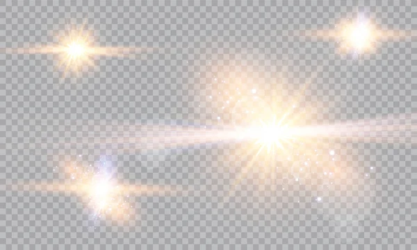 Glühlichteffekt Vektorillustration Weihnachtsblitz Konzept Vektorillustration Abstrakter Flare Lichtstrahlen Eine Reihe — Stockvektor