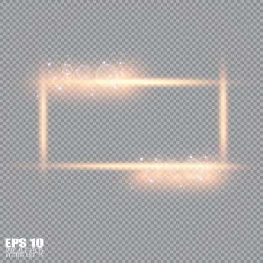 Altın ışıkları ile izole makyaj aynası. Vektör çizim 