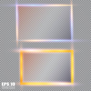 Cam tabaklar hazır. Şeffaf arkaplanda vektör cam pankartları