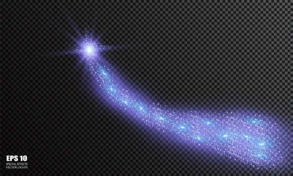 Vecteur Étoile Tombante Scintillante Sentier Stardust — Image vectorielle