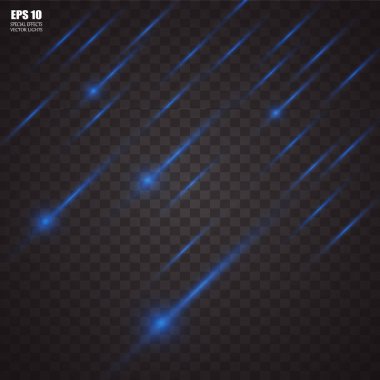 Vektör parlak düşen yıldız. Stardust iz. 