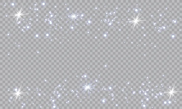 Polvo Blanco Las Chispas Blancas Las Estrellas Doradas Brillan Con — Archivo Imágenes Vectoriales