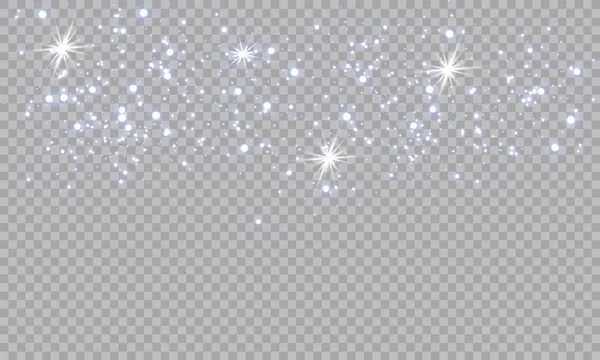 Polvo Blanco Las Chispas Blancas Las Estrellas Doradas Brillan Con — Archivo Imágenes Vectoriales