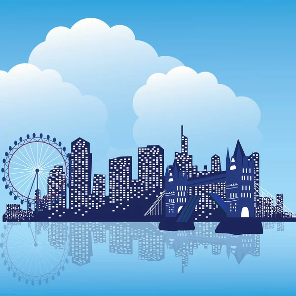 Willkommen London England Vektorillustration Geschäftsreise Und Tourismuskonzept Mit Moderner Architektur — Stockvektor