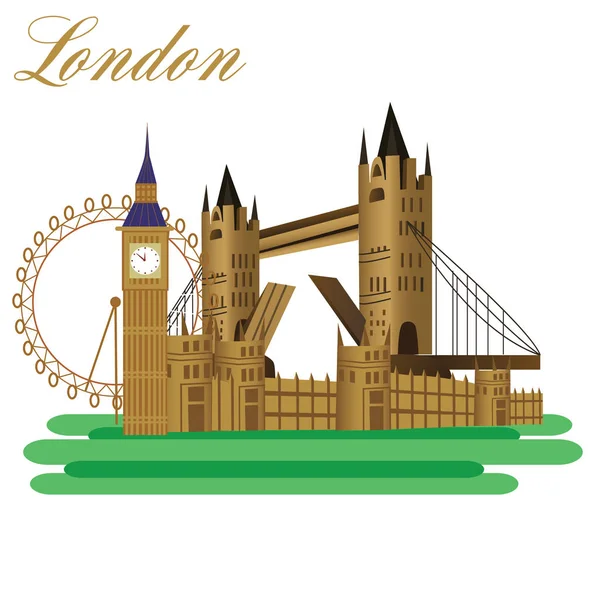Esquema Bienvenido Londres Inglaterra Ilustración Vectorial Concepto Viajes Negocios Turismo — Vector de stock