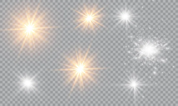 发光效果 向量例证 圣诞闪光概念 抽象耀斑射线的向量例证 一组星星 光和光芒 光线和亮度 发光效果 — 图库矢量图片