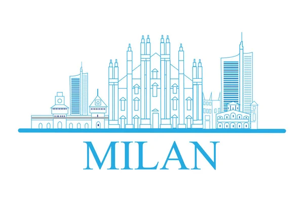 Aperçu Bienvenue Milan Italie Illustration Vectorielle Business Travel Tourism Concept — Image vectorielle