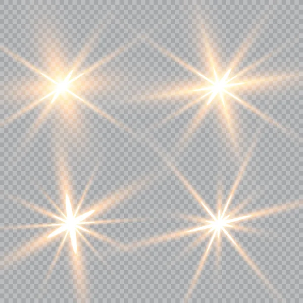 白色的光芒在透明的背景下爆炸 闪烁的神奇尘埃粒子 明媚的阳光 明亮的闪光 矢量的火花 — 图库矢量图片