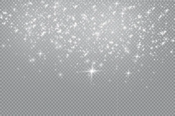 Polvo Amarillo Chispas Amarillas Estrellas Doradas Brillan Con Luz Especial — Vector de stock