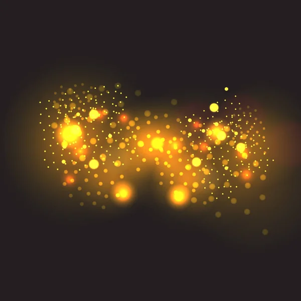 Vektor Goldpartikel Leuchtend Gelbes Bokeh — Stockvektor